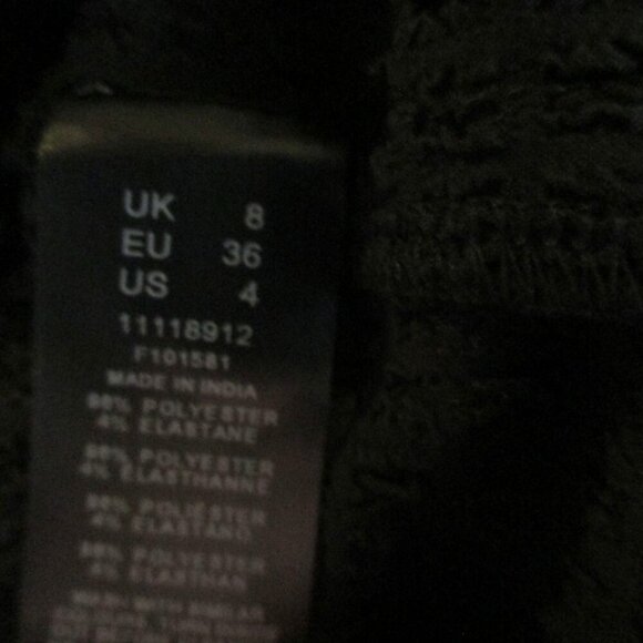 ASOC DESIGN Cami Puff Texture Black Adjustable Shoulder Straps Size 4 NEW - Picture 8 of 8